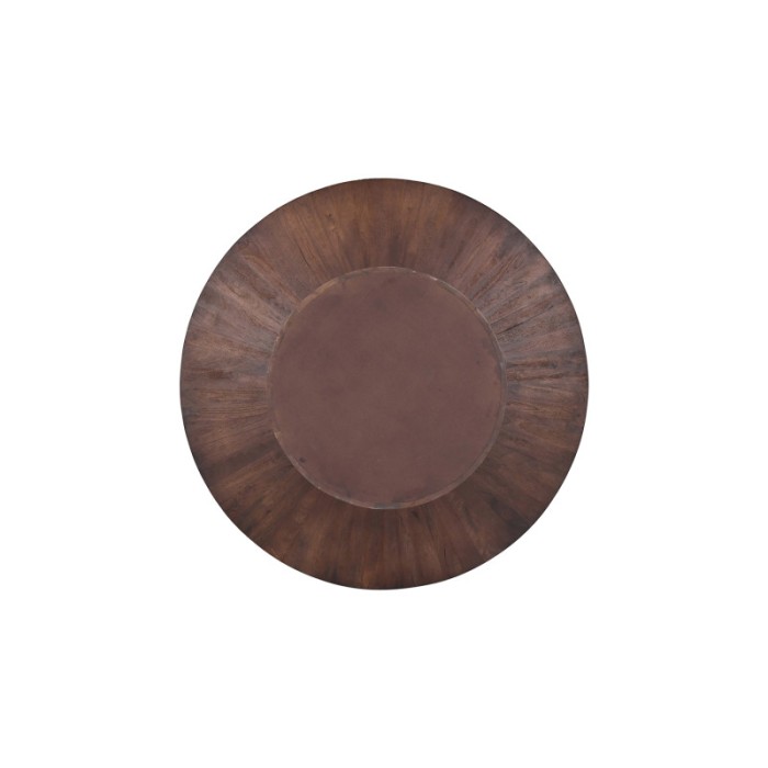 Table ronde collection FRANCHIA en bois exotique de mangolia brun diamètre 130 cm