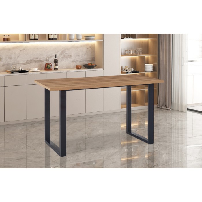 Table à manger EDWAR longueur 160cm en décor chêne vieilli, idéal pour une salle à manger conviviale