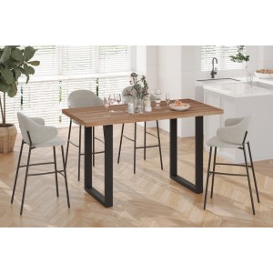 Table à manger EDWAR longueur 160cm en décor chêne vieilli, idéal pour une salle à manger conviviale