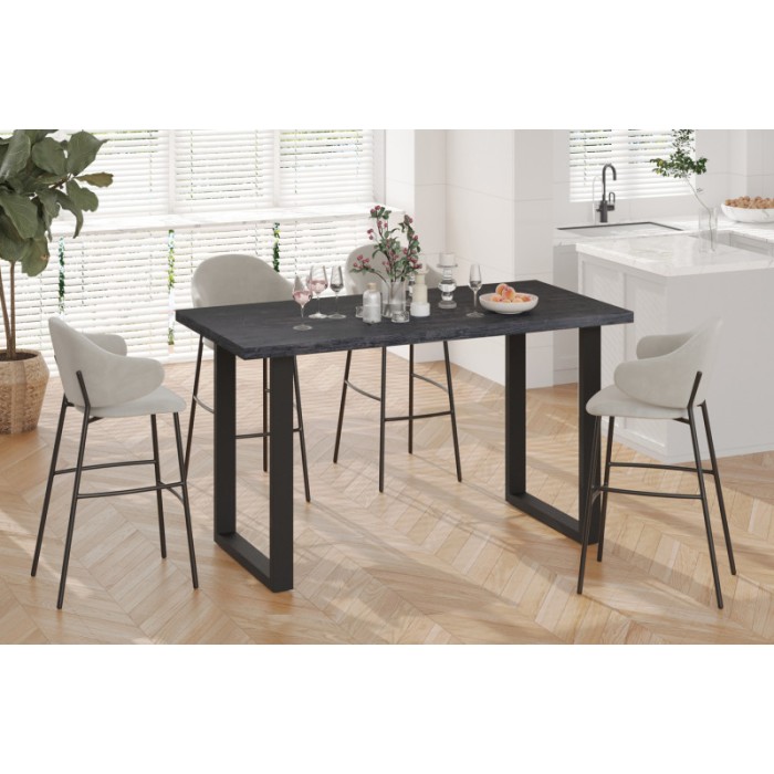 Table à manger EDWAR longueur 160cm en décor brun foncé, idéal pour une salle à manger conviviale