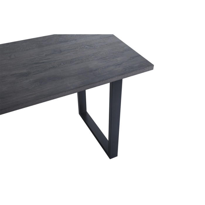 Table à manger EDWAR longueur 160cm en décor brun foncé, idéal pour une salle à manger conviviale