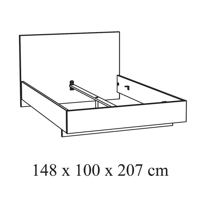 Chambre à coucher adulte collection OLVENA : Armoire 200cm, Lit 140x200, commode, chevets. Couleur blanc effet bois.