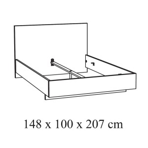 Chambre à coucher adulte collection OLVENA : Armoire 200cm, Lit 140x200, commode, chevets. Couleur blanc effet bois.