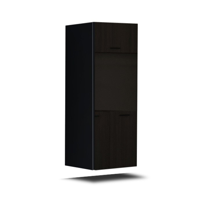 Ensemble de meubles de salon noir et blanc suspendus collection CEPTO XXII. 273cm, 10 meubles, leds, modulables.