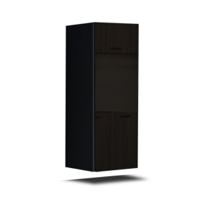 Ensemble de meubles de salon noir et blanc suspendus collection CEPTO XXII. 273cm, 10 meubles, leds, modulables.