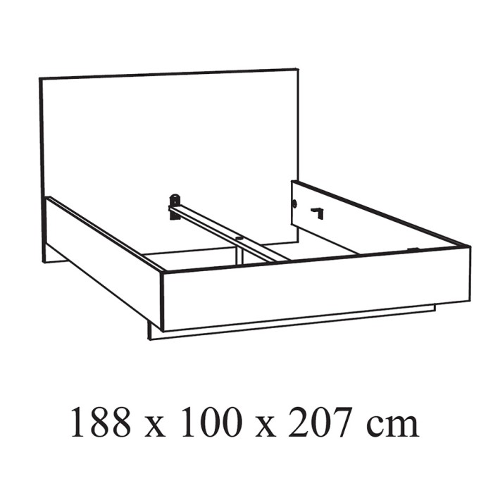 Chambre à coucher adulte collection OLVENA : Armoire 250cm, Lit 180x200, commode, chevets. Couleur blanc effet bois.