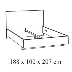 Chambre à coucher adulte collection OLVENA : Armoire 250cm, Lit 180x200, commode, chevets. Couleur blanc effet bois.
