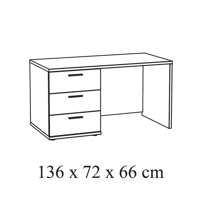 Chambre enfant, ado robuste collection OLVENA, lit, armoire, bureau, commode et chevet, blanc effet bois