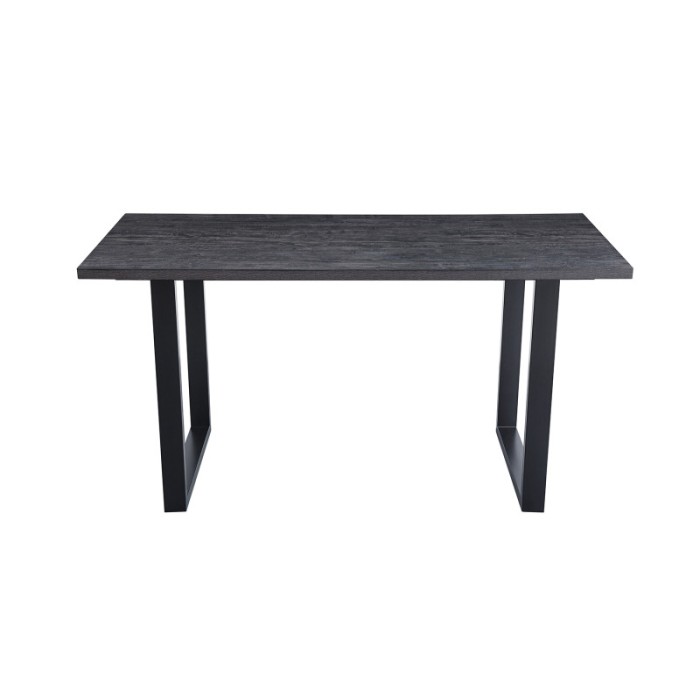 Table à manger haute EDWAR longueur 180cm en décor brun foncé, idéal pour une salle à manger conviviale