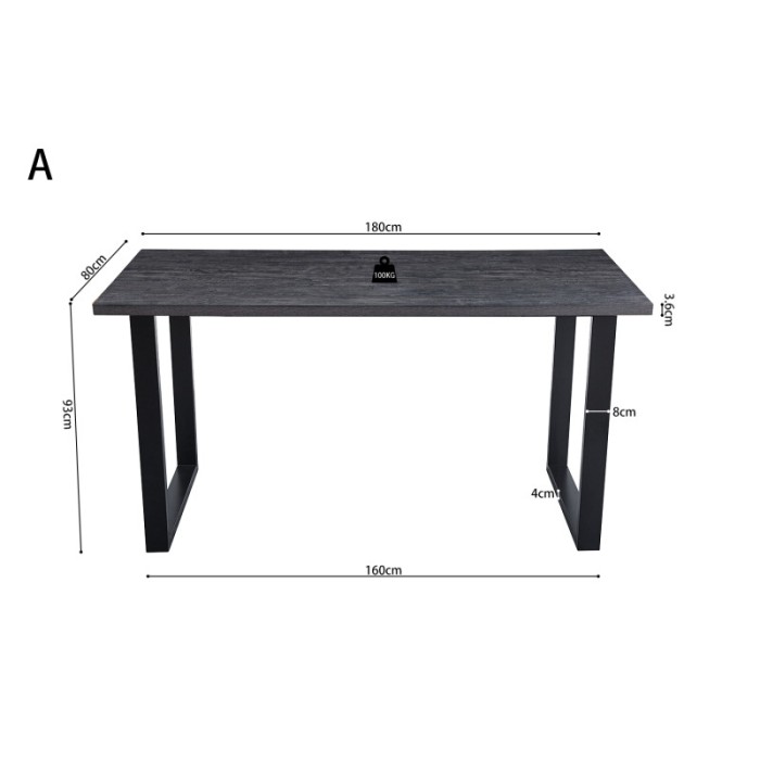 Table à manger haute EDWAR longueur 180cm en décor brun foncé, idéal pour une salle à manger conviviale