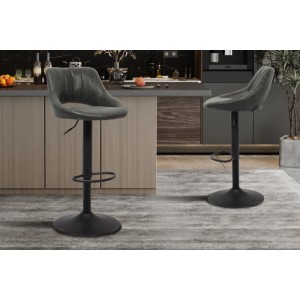 Tabouret de bar style vintage coloris noir. Collection BELLA