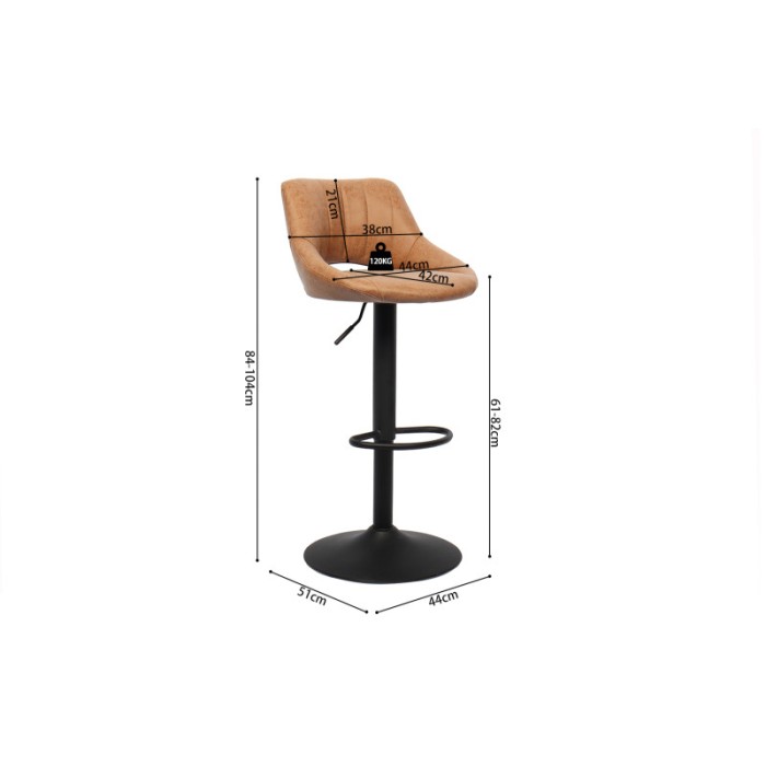 Tabouret de bar style vintage coloris noir. Collection BELLA
