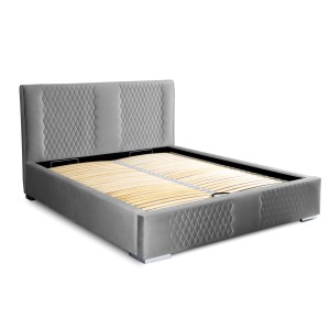 Lit coffre 140x200 coloris gris - Collection RITCHY