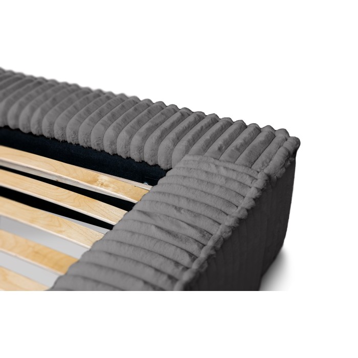 Lit coffre 180x200 coloris gris - Collection COCOON