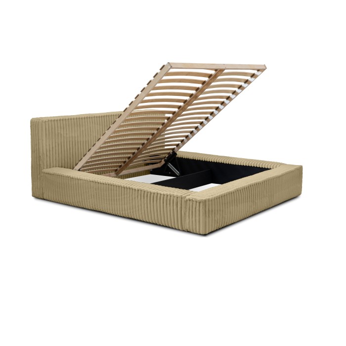 Lit coffre 160x200 coloris jaune doré - Collection CLOUDY