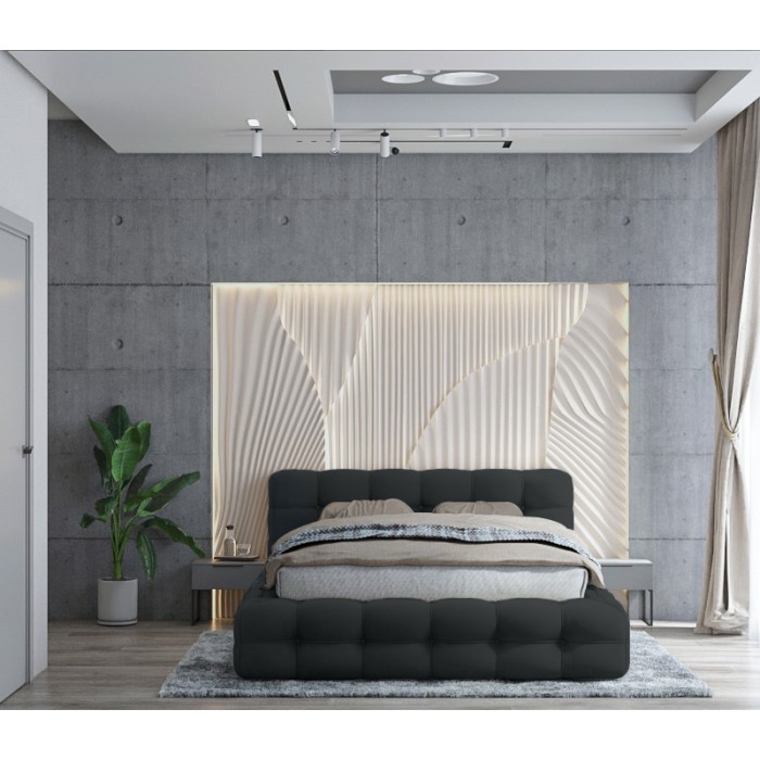 Lit coffre 160x200 noir - Collection BRAVE