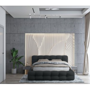 Lit coffre 160x200 noir - Collection BRAVE