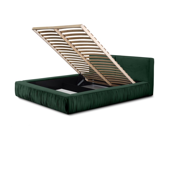 Lit coffre 160x200 coloris vert - Collection MINAO