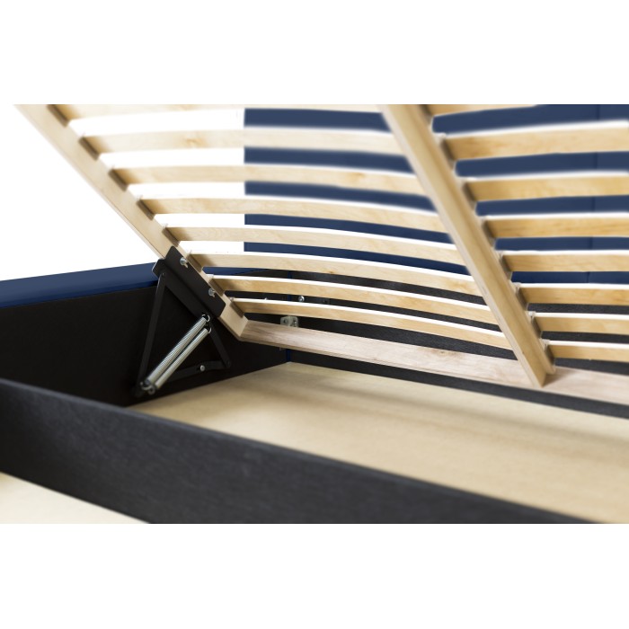 Lit coffre 140x200 coloris bleu - Collection MINAO