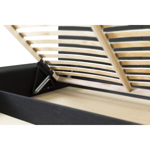 Lit coffre 160x200 coloris gris anthracite - Collection MINAO