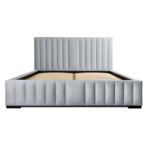 Lit coffre 140x200 coloris gris argent - Collection LAS