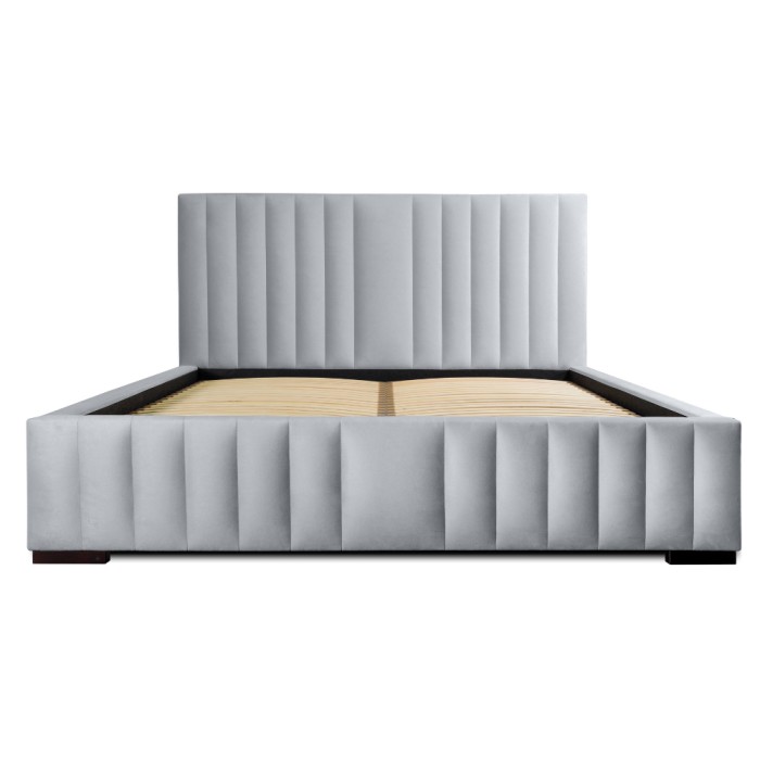 Lit coffre 160x200 coloris gris argent - Collection LAS