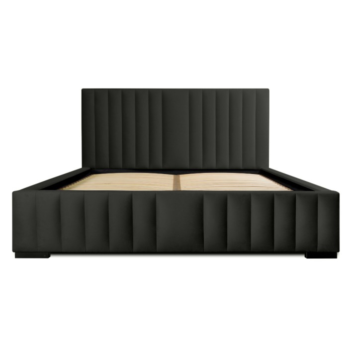 Lit coffre 160x200 coloris noir - Collection LAS