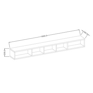 Etagère 170cm collection OHIO. Coloris gris anthracite et chêne.