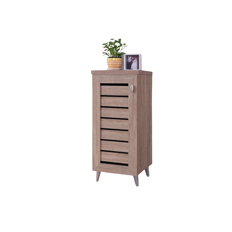 Rangement pour votre entrée ALANYA avec porte ajourée, couleur chêne Sonoma.