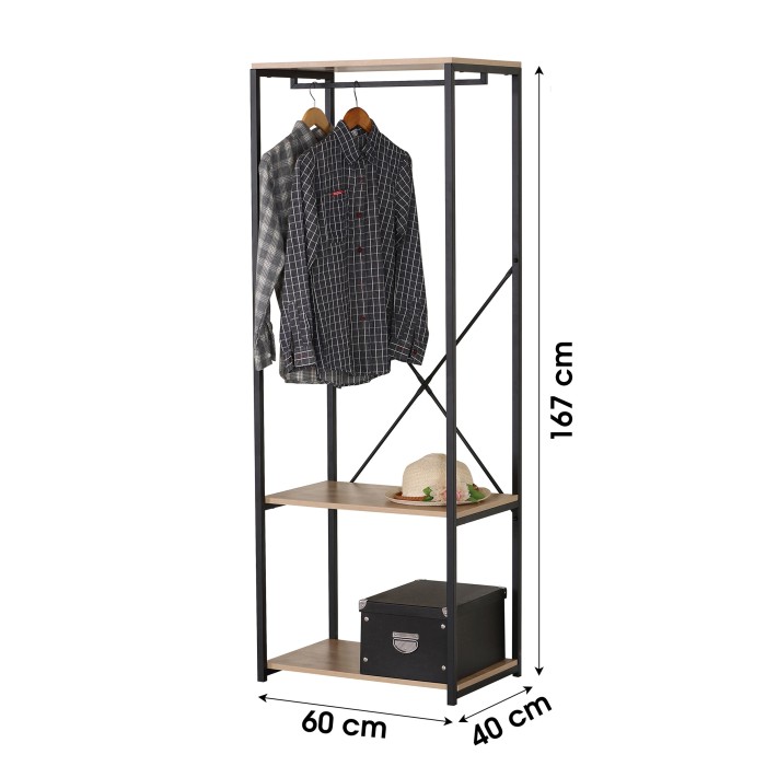 Porte manteau / dressing ouvert avec étagères - 80x30x120cm