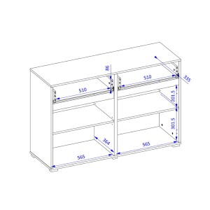 Buffet coloris vert sauge 120cm collection HAVANA. Bahut  design avec 2 portes et 2 tiroirs.