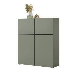 Buffet haut coloris vert sauge L120xH140xP40 collection HAVANA. Bahut  haut design avec 4 portes.