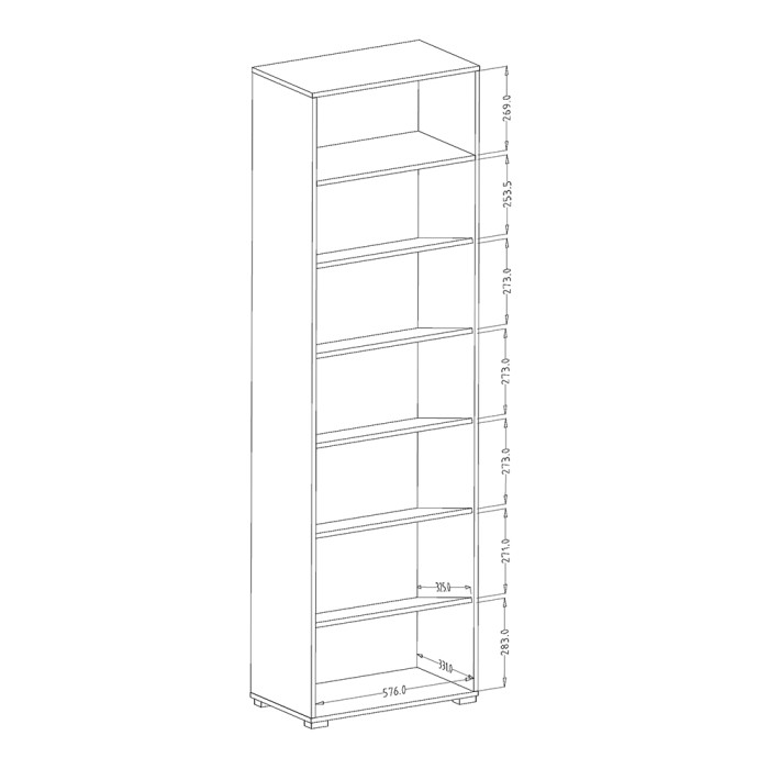 Armoire à chaussures design avec miroir collection OHIO, coloris blanc et chêne