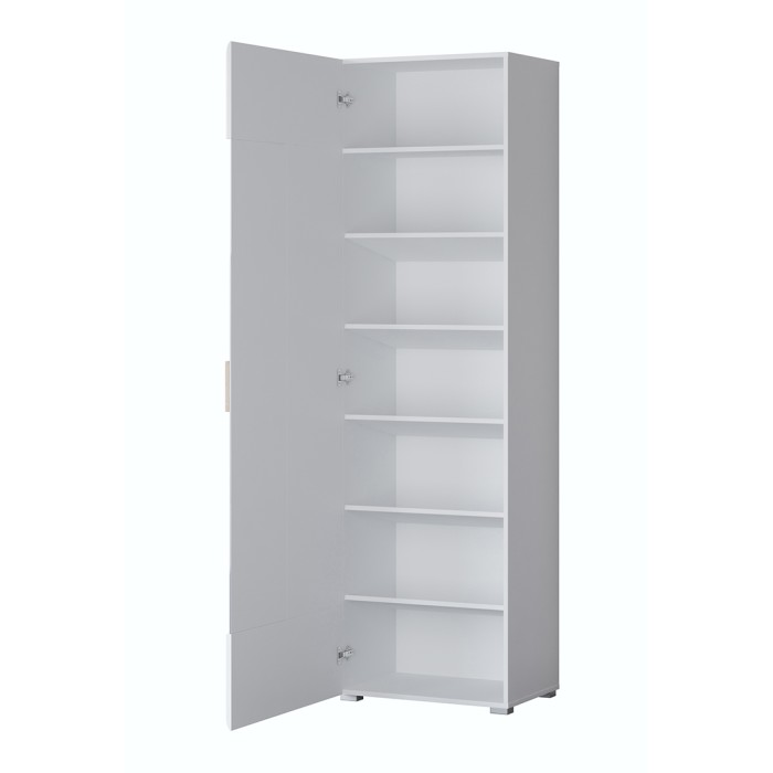 Armoire à chaussures design avec miroir collection OHIO, coloris blanc et chêne