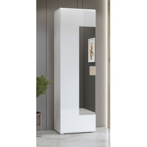 Ensemble design de 5 meubles d'entrée collection OHIO coloris blanc et chêne.