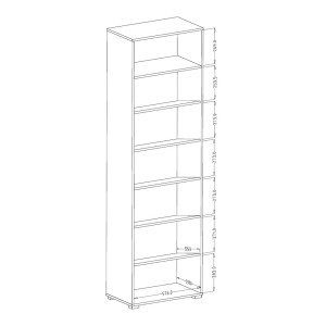 Armoire à chaussures design avec miroir collection OHIO, coloris gris anthracite et chêne