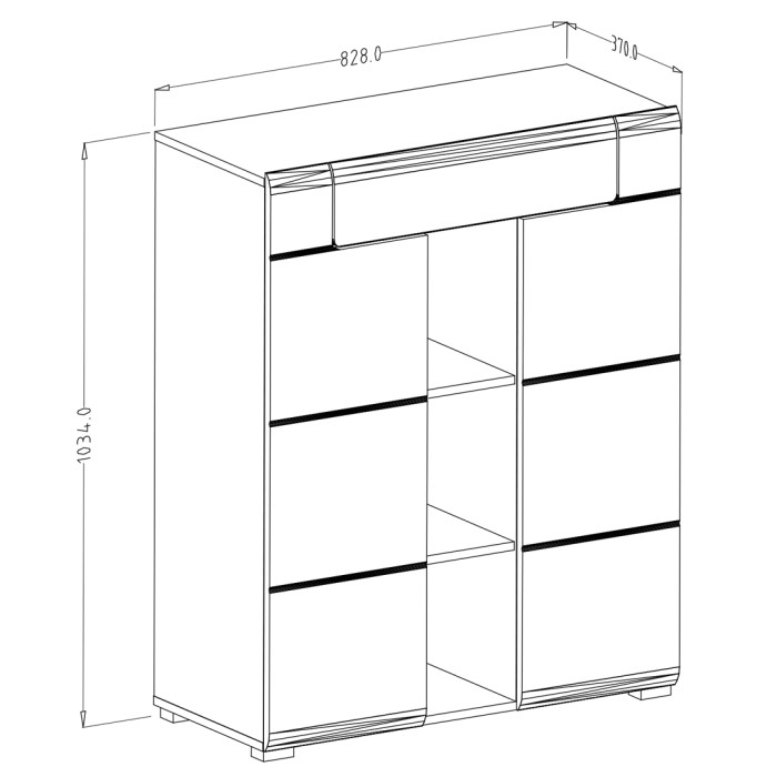 Meuble d'entrée design collection OHIO coloris gris anthracite et chêne vernis.