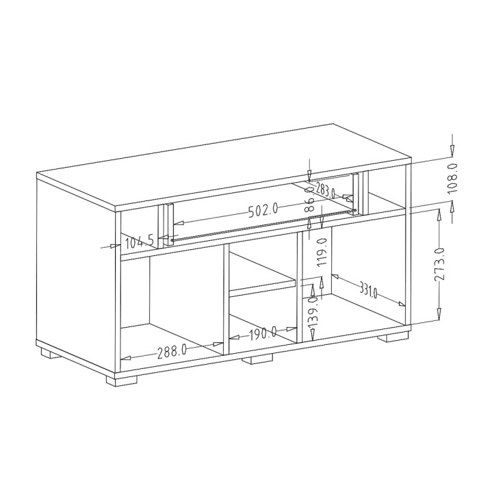 Banc de rangement design collection OHIO coloris gris anthracite et chêne vernis. 2 portes et 1 tiroir