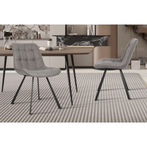 Chaise collection PALMADE Tissus Gris clair, dimension L51xH80xP61 cm, idéal pour votre cuisine ou salle à manger
