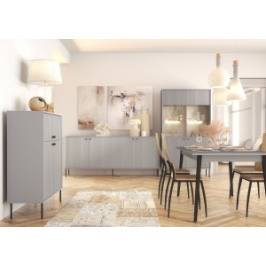 Buffet ISIS 4 portes – Coloris gris – Style moderne – 207 cm