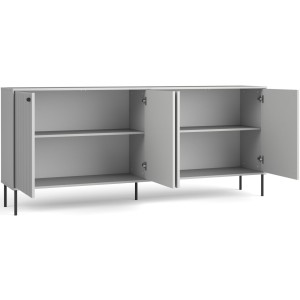 Buffet ISIS 4 portes – Coloris gris – Style moderne – 207 cm