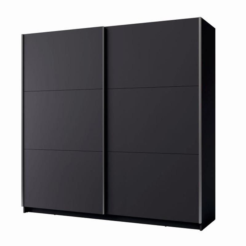 Armoire, garde robe 200 cm 2 portes coulissantes - gris graphite - Collection ARSALA