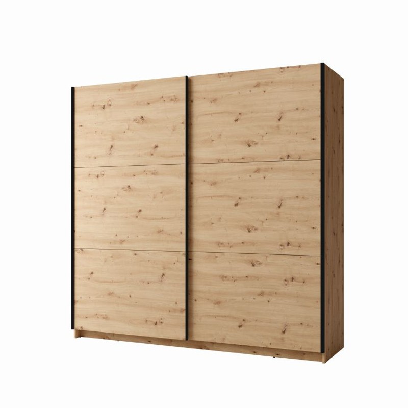 Armoire 2 portes coulissantes 200 cm - chêne - Collection ARSALA