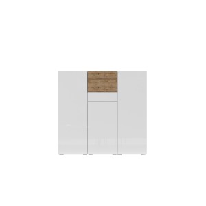 Buffet haut design RIGA blanc et chêne