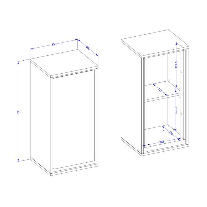 Meuble suspendu de salle de bain collection GOBI coloris marron.