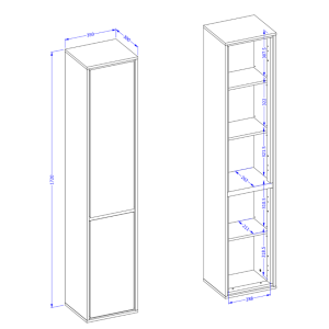 Colonne suspendue de salle de bain collection GOBI coloris marron.