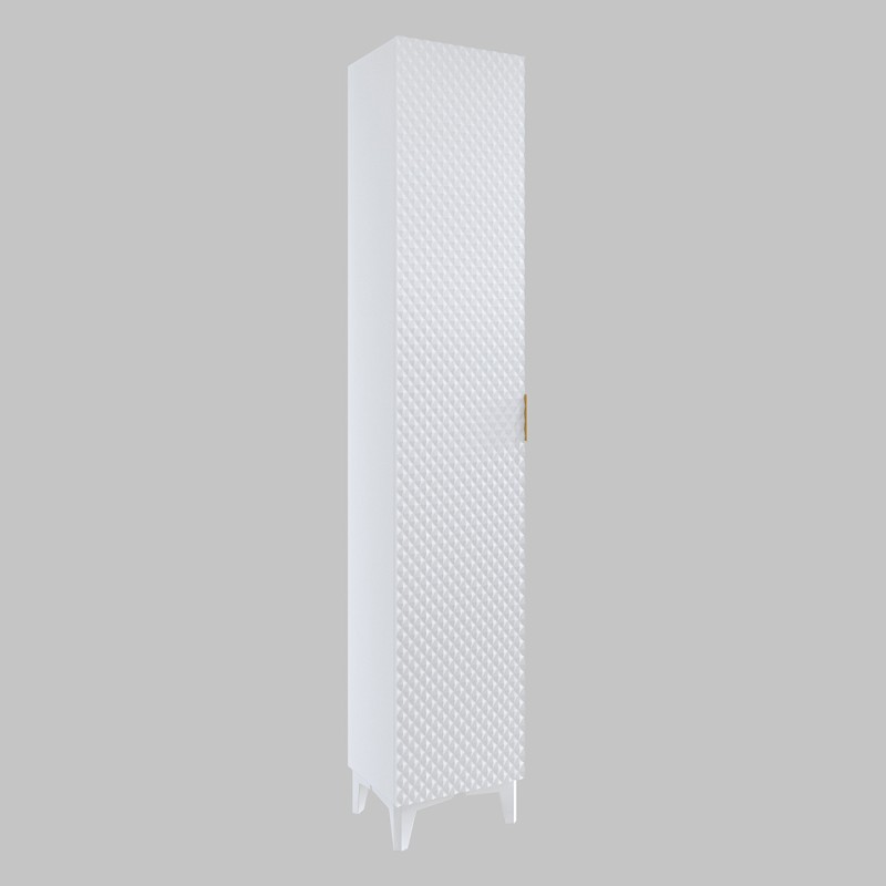 Colonne de salle de bain collection CHIC blanc et doré – Rangement moderne et élégant
