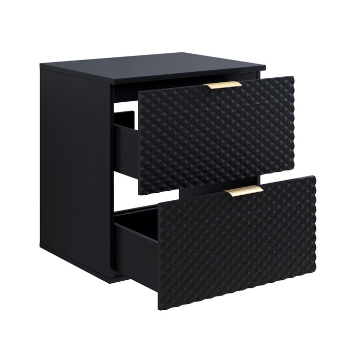 Ensemble de 2 meubles de salle de bain collection CHIC coloris noir et doré. Meuble sous vasque