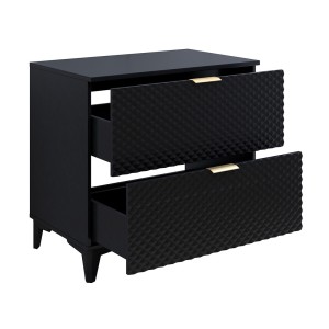 Ensemble de 2 meubles de salle de bain collection CHIC coloris noir et doré.