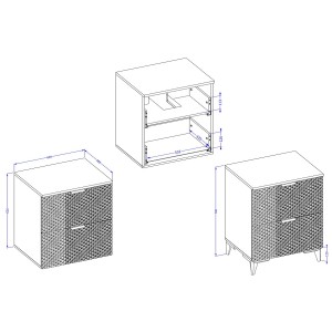 Ensemble de 2 meubles de salle de bain collection CHIC coloris blanc et doré. Meuble sous vasque